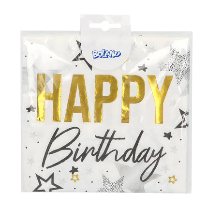 Set mit 20 Papierservietten „Happy Birthday“ (33 x 33 cm)