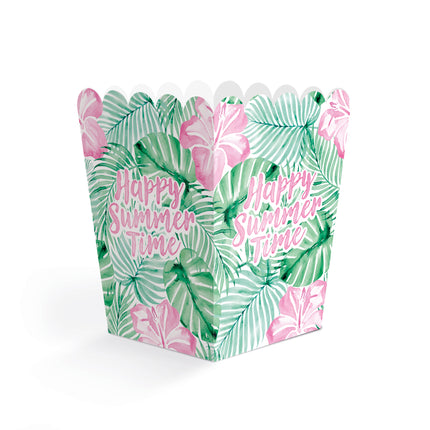 Grün-rosa Snackschälchen „Happy Summer Time“, 6 cm, 8 Stück