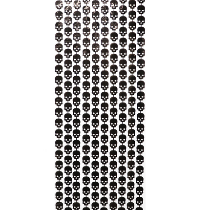 Halloween-Türvorhang, schwarz, Totenköpfe, 2 m