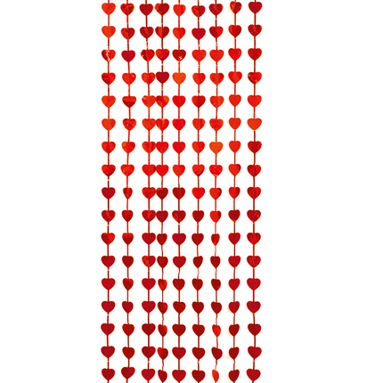 Türvorhang mit Herzchen, rot, 2 m