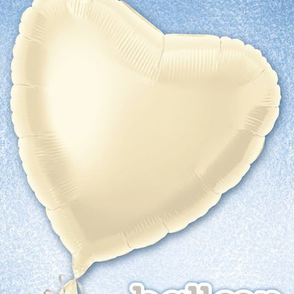 Herz Helium Ballon Elfenbein Leer 45cm