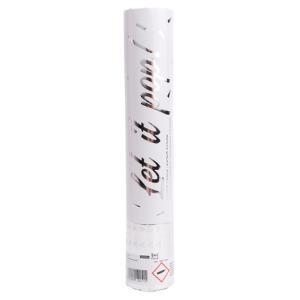 Silberne Konfettikanone Folie 28cm