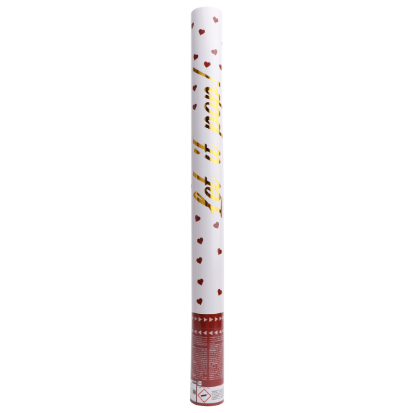 Herzen Konfettikanone Rot 60cm