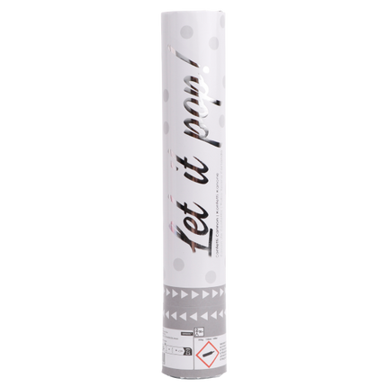 Weiße Konfetti-Kanone 28cm