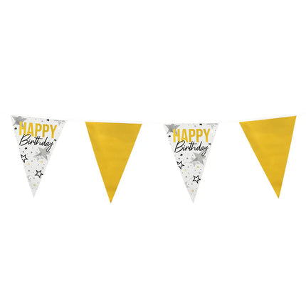 Folien-Fahnenkette „Happy Birthday“ (30 x 20 cm, 6 m)
