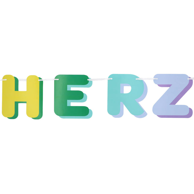 Bunte Buchstabengirlande Herzlich Glückwunsch 2.6m