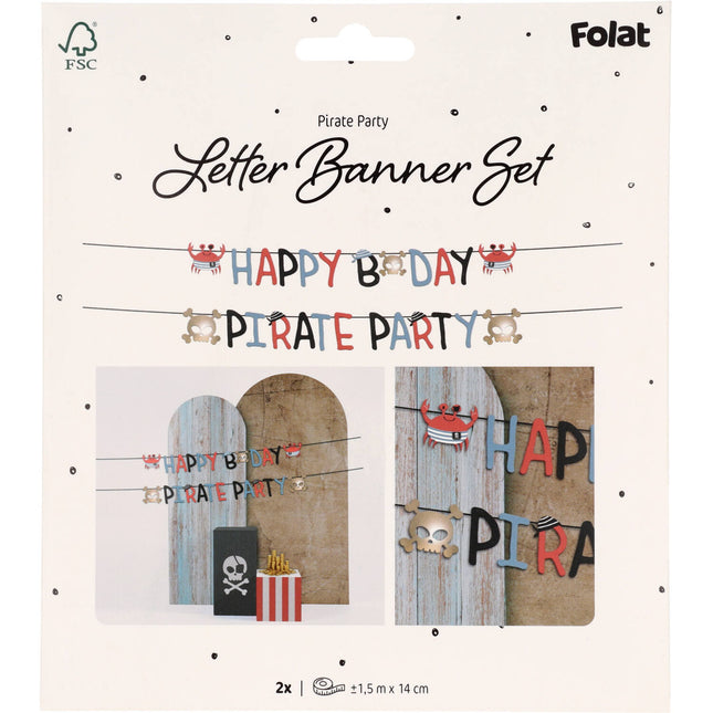Piratenbrief Girlande Happy Birthday 1,5m