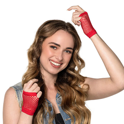 Visnet Handschoenen Rood