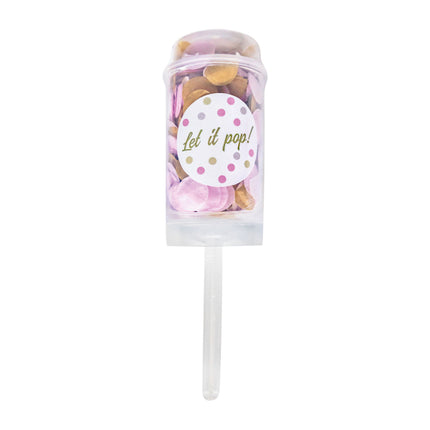 Party Popper Push Pop Papier Rund weiß-pink-beige