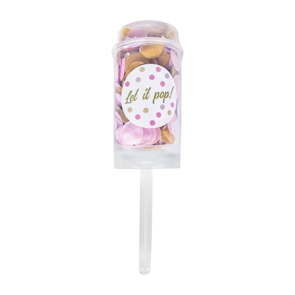 Party Popper Push Pop Papier Rund weiß-pink-beige