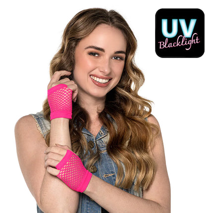 Visnet Handschoenen Roze