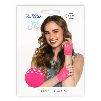 Visnet Handschoenen Roze