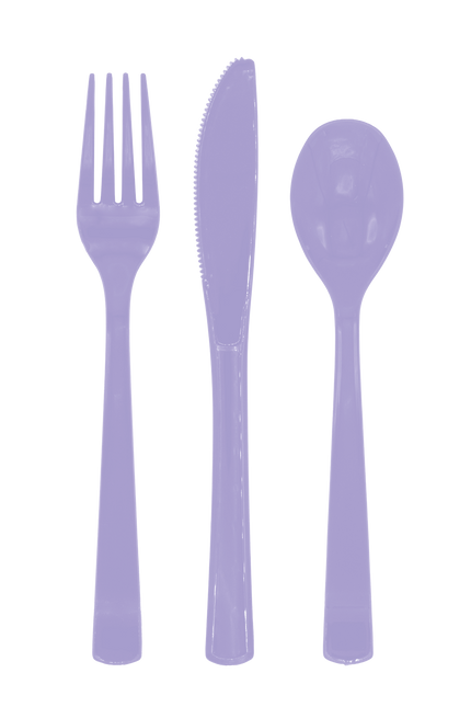 Lila Mehrwegbesteck, 18-teilig