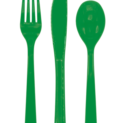 Grünes Besteck, wiederverwendbar, 18-teilig
