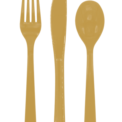 Wiederverwendbares 18-teiliges Goldbesteck
