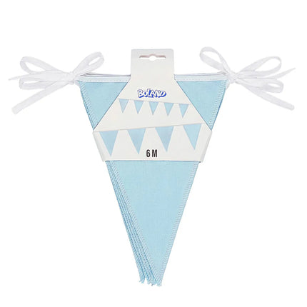 Fahnenkette aus Polyester, hellblau (26 x 18 cm) (6 m)