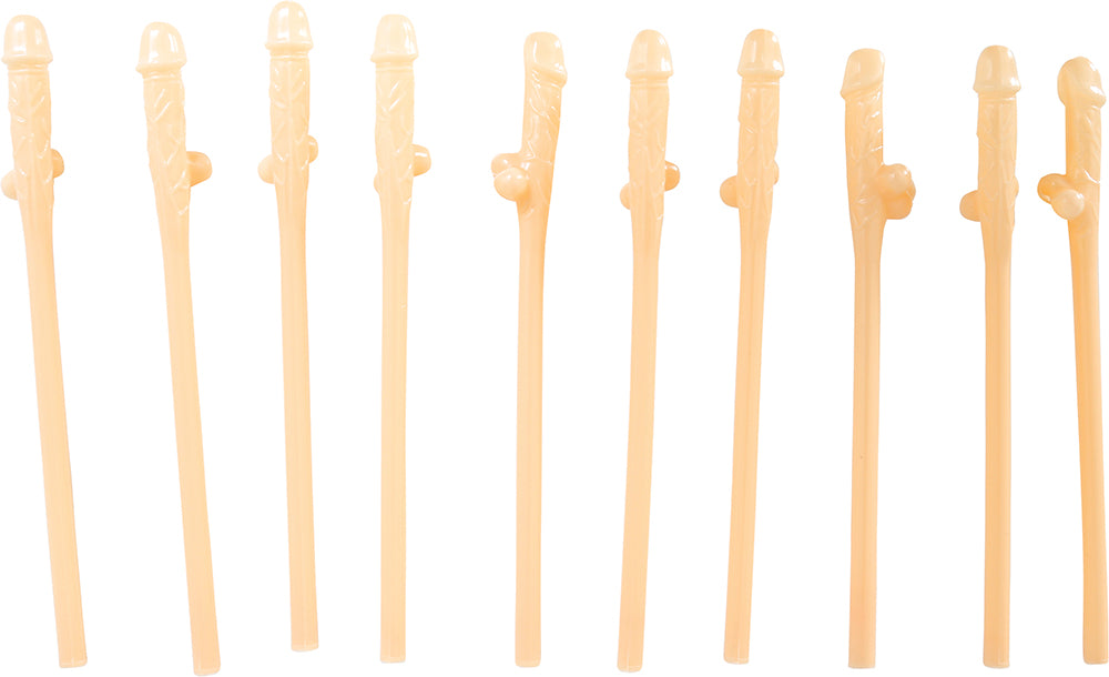 Penis Strohhalme Nackt 19,5cm 10Stück