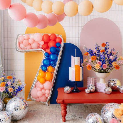 7 Jaar Ballon Frame Zilver 1,26m - Partywinkel - 5904555037502