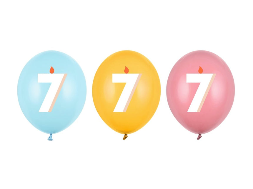 7 Jaar Ballonnen 30cm 50st van Partydeco koop je bij Partywinkel