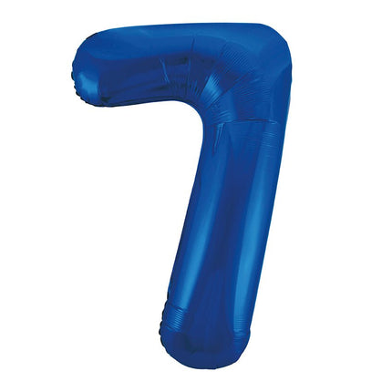 7 Jaar Cijfer Ballon Blauw Leeg 86cm van Unique koop je bij Partywinkel
