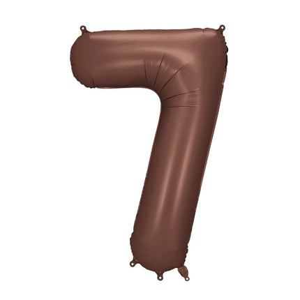 7 Jaar Cijfer Ballon Bruin 86cm van Partydeco koop je bij Partywinkel