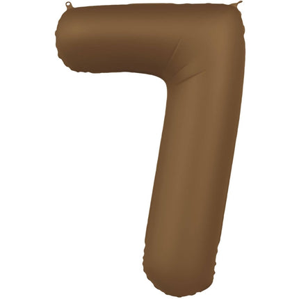 7 Jaar Cijfer Ballon Bruin Mat 86cm van Folat koop je bij Partywinkel