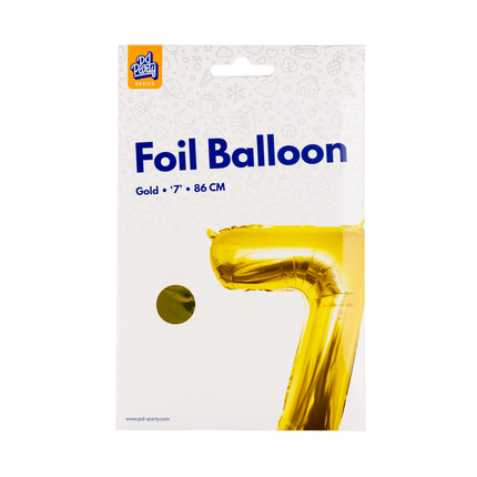 7 Jaar Cijfer Ballon Goud Leeg 86cm - Partywinkel - 8716764236945
