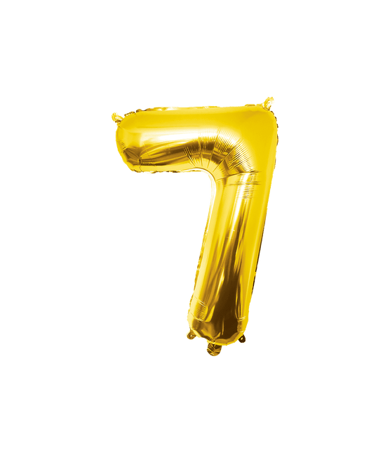 7 Jaar Cijfer Ballon Goud Leeg 86cm - Partywinkel - 8716764236945