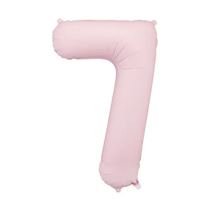 7 Jaar Cijfer Ballon Lichtroze Leeg 86cm van Partydeco koop je bij Partywinkel
