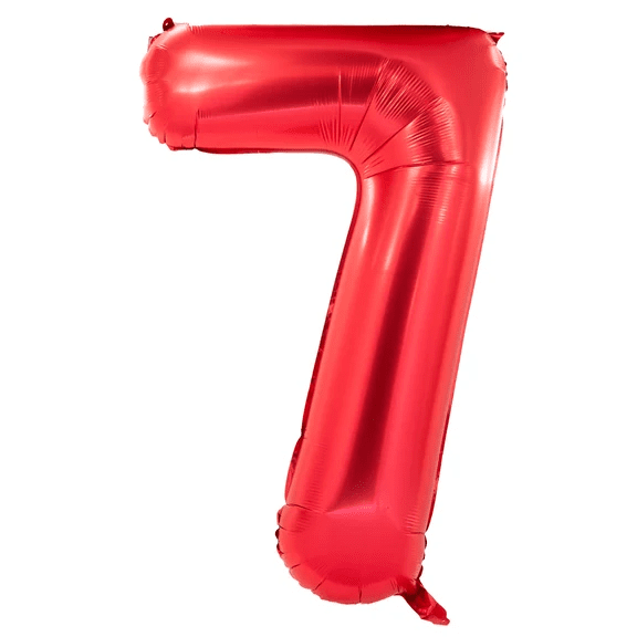 7 Jaar Cijfer Ballon Rood 1m van VDV Benefit koop je bij Partywinkel