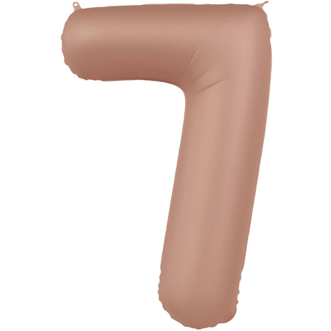 7 Jaar Cijfer Ballon Rose Goud Mat 86cm van Folat koop je bij Partywinkel