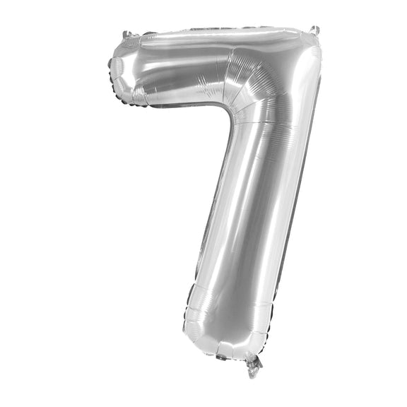 7 Jaar Cijfer Ballon Zilver Leeg 1m van VDV Benefit koop je bij Partywinkel