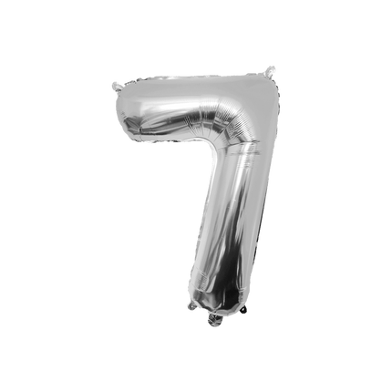 7 Jaar Cijfer Ballon Zilver Leeg 86cm - Partywinkel - 8716764237270