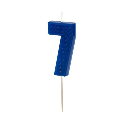 7 Jaar Kaars Blauw 6cm - Partywinkel - 5904555031357