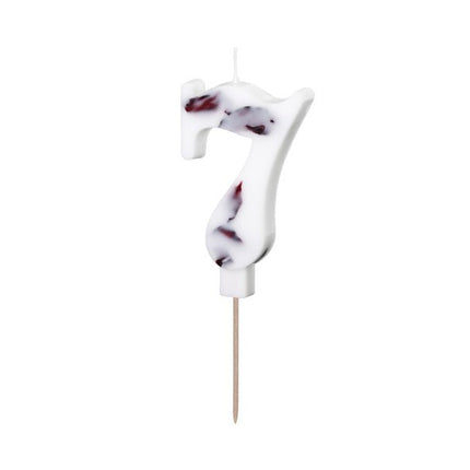 7 Jaar Kaars Bloemblaadjes 8cm van Partydeco koop je bij Partywinkel