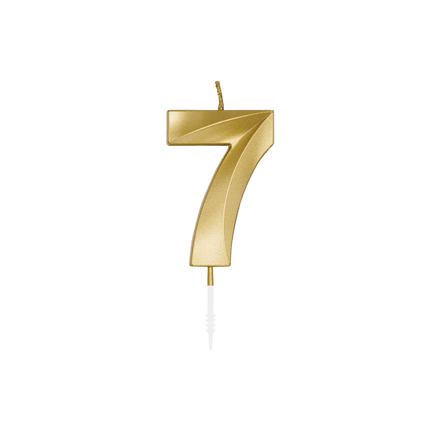 7 Jaar Kaars Goud Metallic 6cm van WeFiesta koop je bij Partywinkel