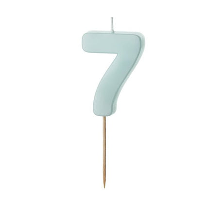 7 Jaar Kaars Lichtblauw 5,5cm - Partywinkel - 5904555038578