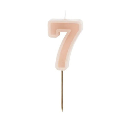7 Jaar Kaars Nude 10cm van Partydeco koop je bij Partywinkel