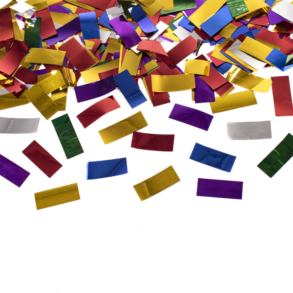 Bunte Konfettikanone Rechteck Folie 28cm