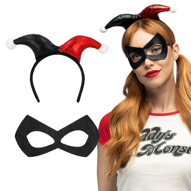 Halloween Accessoire Set Harlekin 2 Stück