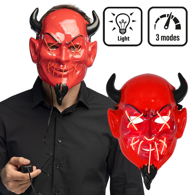 Halloween Maske Rot Schwarzer Teufel