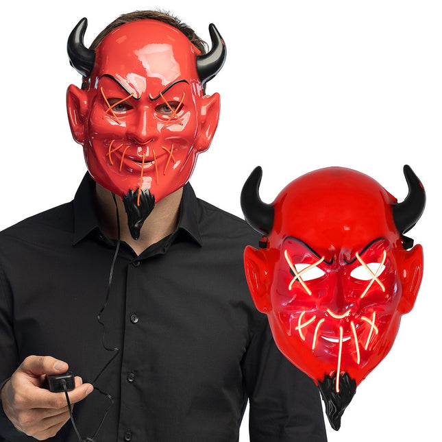 Halloween Maske Rot Schwarzer Teufel