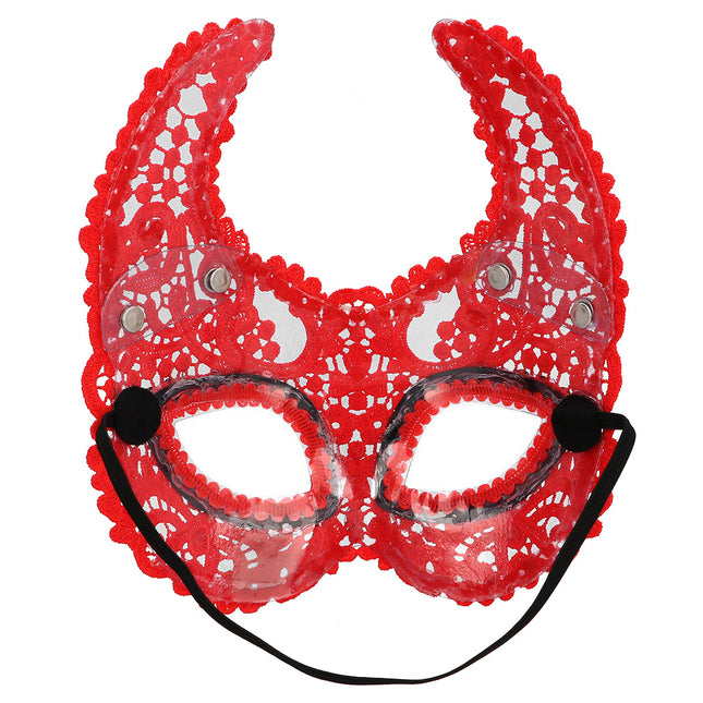 Halloween Augenmaske Roter Teufel Spitze