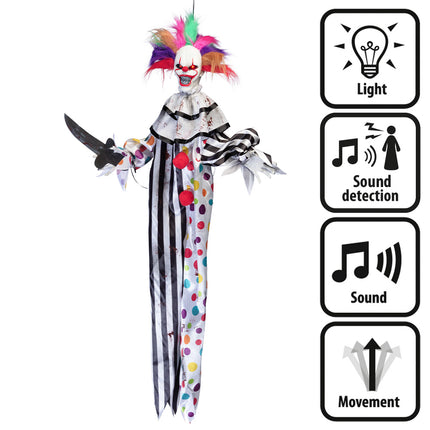 Halloween Hängende Dekoration Bunter Clown 1,20m