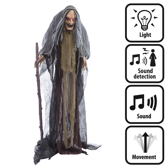 Halloween Puppe Hexe 1,6m
