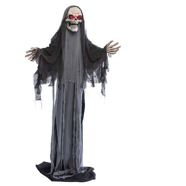 Halloween Puppe Grauer Sensenmann 1,8m