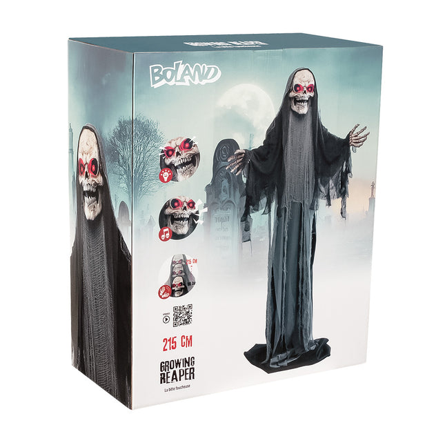 Halloween Puppe Grauer Sensenmann 1,8m