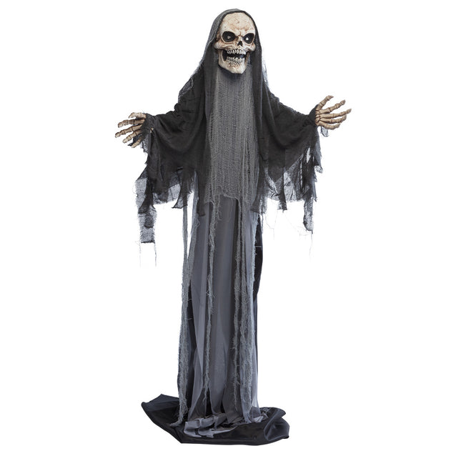 Halloween Puppe Grauer Sensenmann 1,8m