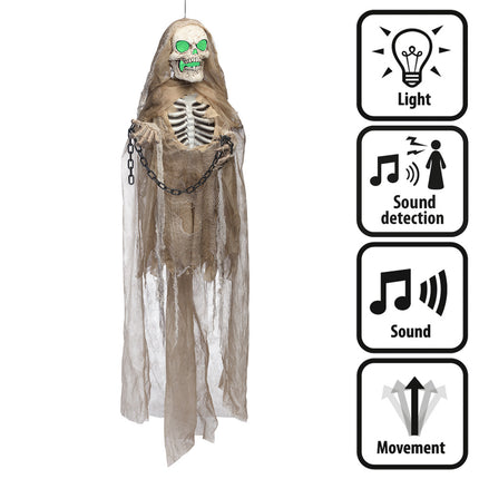 Halloween Hängende Dekoration Braunes Skelett 1,83m