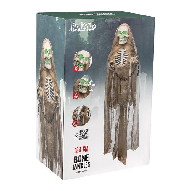 Halloween Hängende Dekoration Braunes Skelett 1,83m